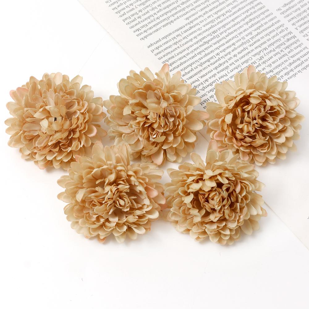 5Pcs Silk Artificial Flowers 7cm Dahlias 10 Colors Garland Accessories Home Decor Wedding Decoration Wall Hanging Garden DIY