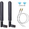 2 X 6dBi 2.4GHz 5GHz Dual Band WiFi RP-SMA Male Antenna+2 X 35CM RP-SMA IPEX MHF4 Pigtail Cable for M.2 NGFF WiFi WLAN Card