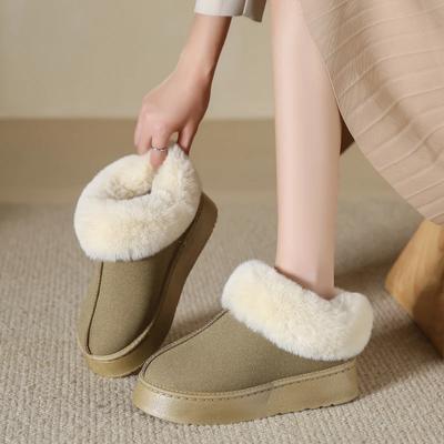 Fashion Faux Fur Winter Boots for Women 2024 Non Slip Women's Snow Boots Plush Warm Fashion Short Boot Comfortable Warm Platform Shoes