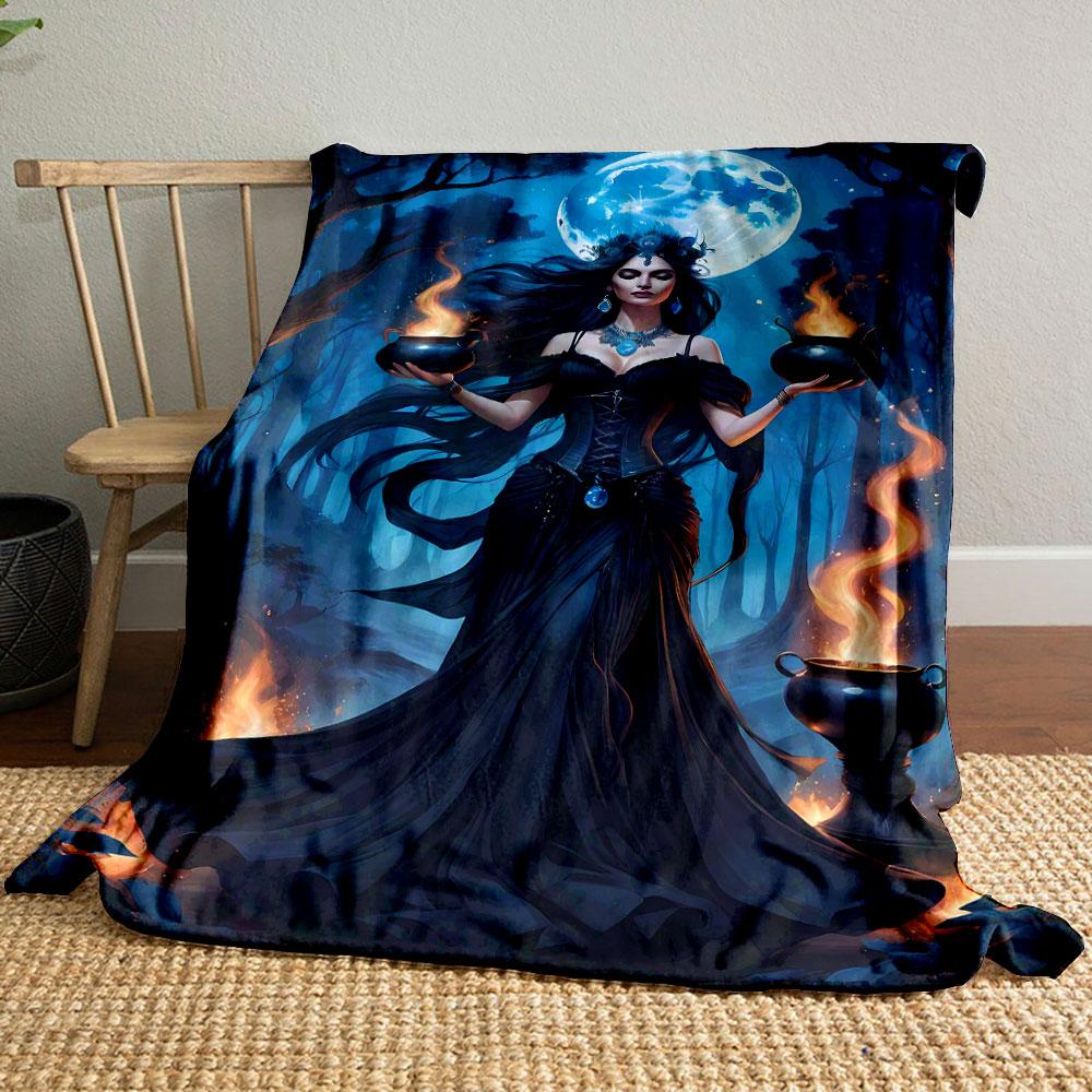 

Mysterious Witch Glowing Cauldrons Moonlit Forest Blanket bedroom Blanket for Livingroom Couch lunch break Soft throw for Friend s festival Gift 80cm x 120cm