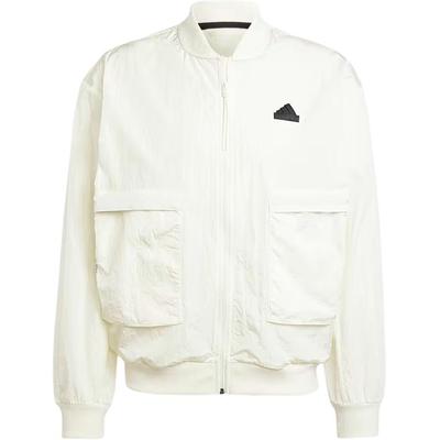 Sportbekleidung M CE Q3 PR BJKT Einfarbig Baseballkragen Reißverschluss Sportjacke Herrenjacke Grau Weiß IV7427