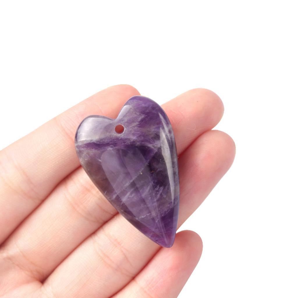 1PC Design Long Heart Stone Pendant Natural Crystal Arrowhead Hearts Amethyst Charms Making DIY Necklace Earrings Jewelry Decor CDN