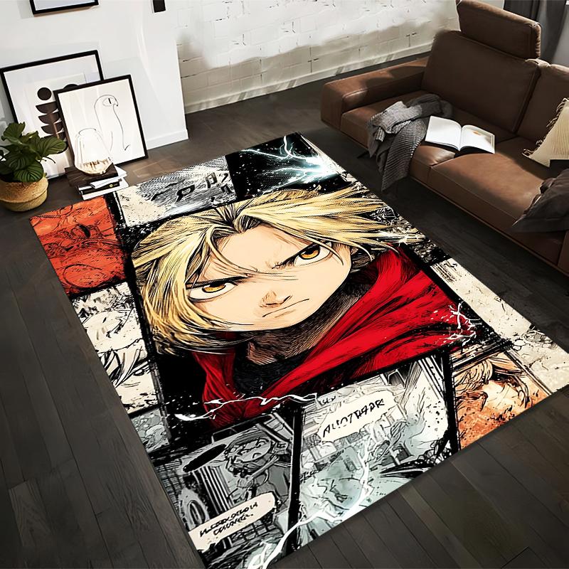 

Anime Art Carpet with Blonde Character in Red Cloak and Manga Panels Suitable for use as an anti-slip for living room bedroom sofas 40x60cm( 15x23in )