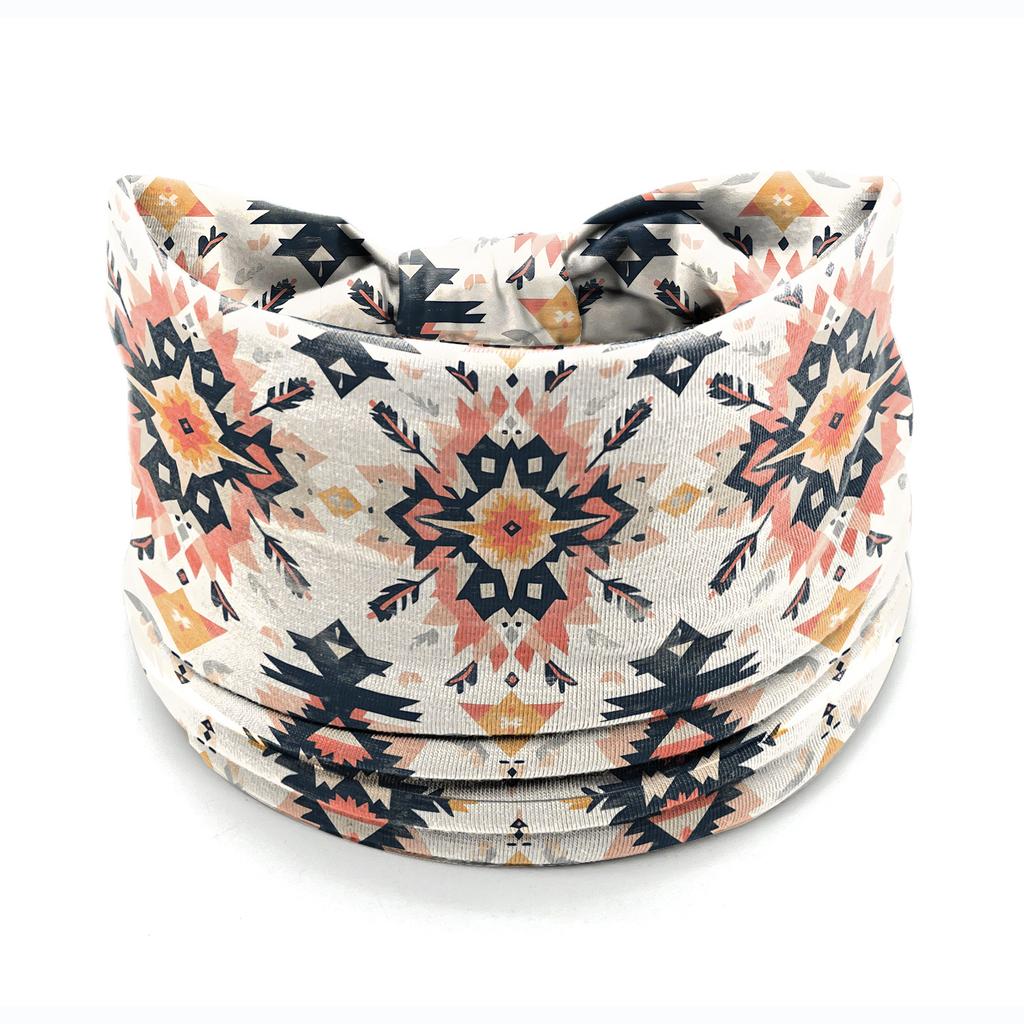 European American Women's Hair Band African Print Pattern Wide Edge Elastic Knot Sports Yoga Headband Women's Headwear Hair