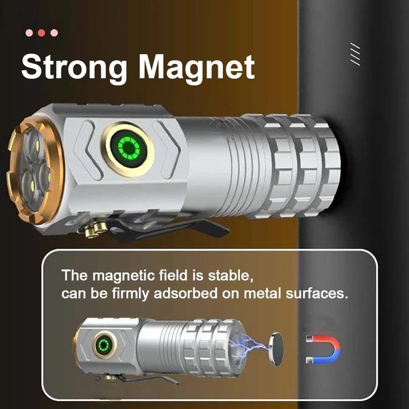 LED Strong Light Flashlight Rechargeable Multi Functional For Long Range Portable Outdoor Home Mini Flashlight Cap Clip Light