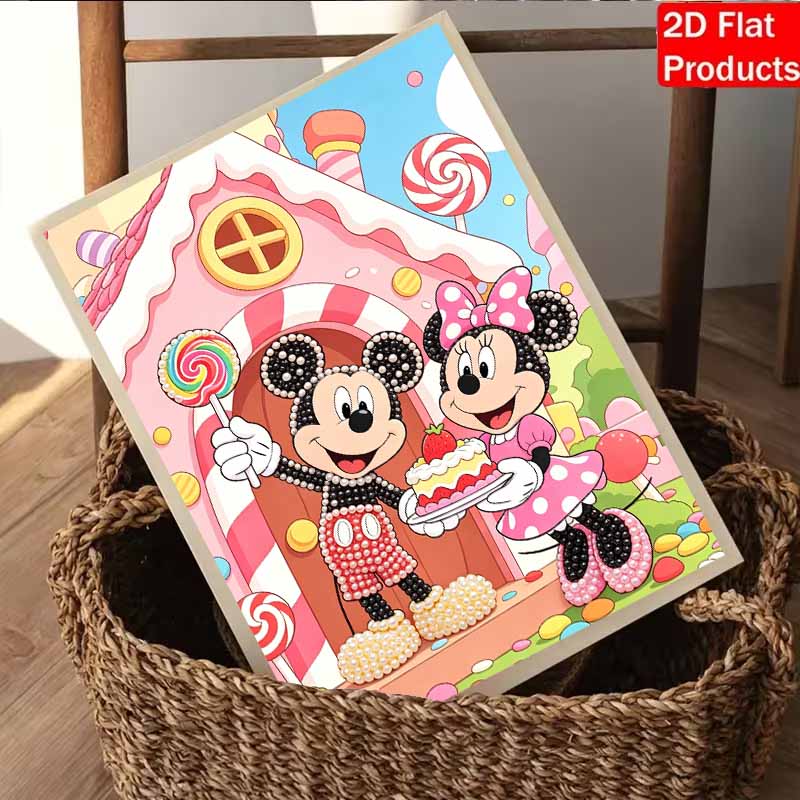 Disney Pearl Art Painting Mickey Minnie Candy House Wall Decor Gemstone Crafts Adult/Beginner Gift Creative Home Decor Unframed