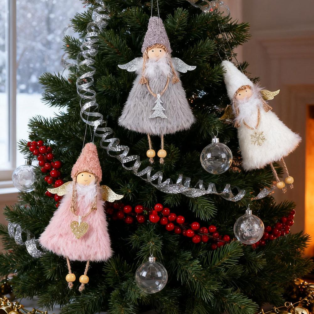 Engel Puppe Plüsch Mädchen Anhänger Weihnachtsornamente Weihnachtsbaumschmuck Hängende Ornamente für Zuhause