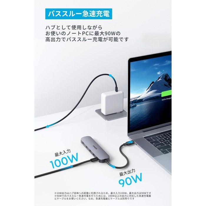 Anker USB-C Hub (5-in-1, 4K, HDMI) Gray 100W USB PD, 4K HDMI, 5Gbps Data Transfer, USB-C/USB-A Ports