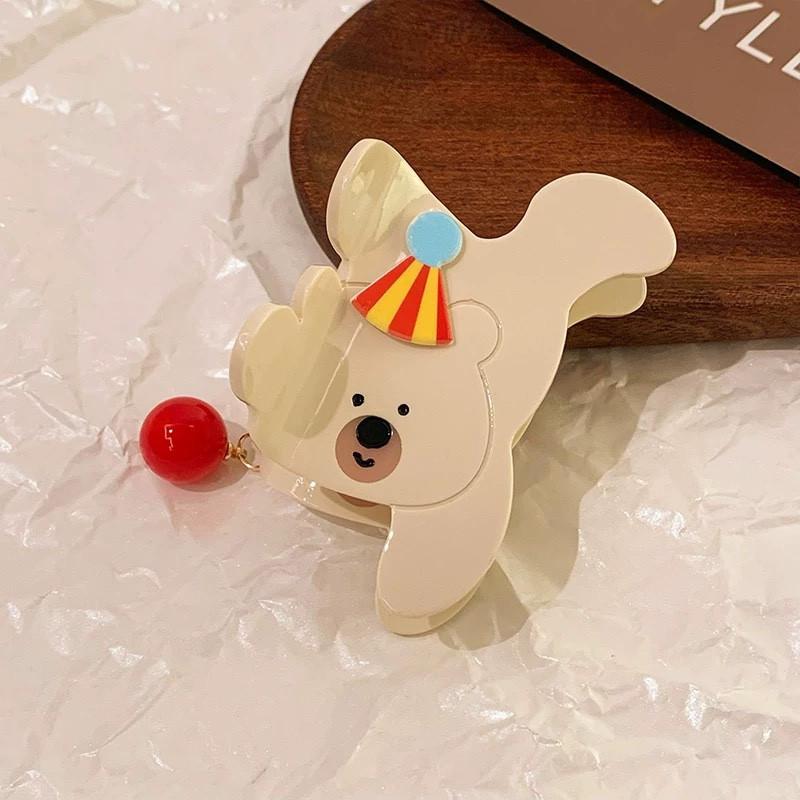 

Большие заколки-коготь для волос в виде мультяшного медведя для женщин, элегантные акриловые заколки, заколки-крабы, головные уборы, аксессуары для волос для корейских девушек