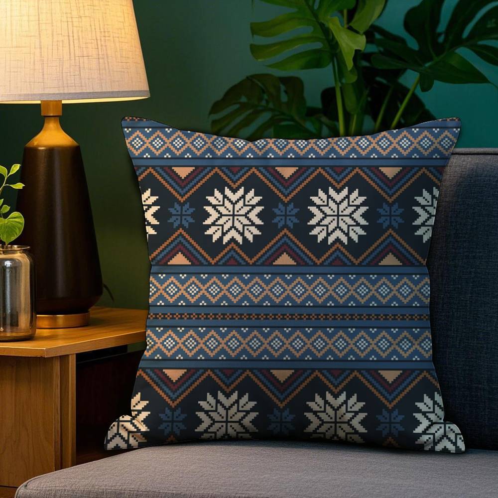 Moroccan Style Pillow Case Anti-dustmite Pillowcase Invisible Zipper Silky Short Plush Sofa Cushion Cover