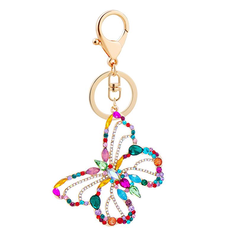 EASYA New Arrival Crystal Insect Shape Chaveiro Keychain Cute Sparkling Metal Key Ring Holder Accessories For Women Girls Bag