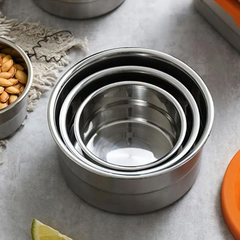 304 Edelstahl Lunchbox Kühlschrank Frischhaltebox mit Silikondeckel Lebensmittelaufbewahrungsbehälter Bento Küchenorganisator