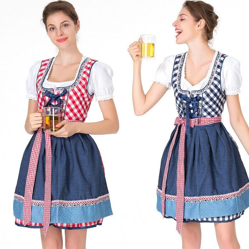 Oktoberfest Plain Dress Costume For Women Featuring Charming Vintage Style Design