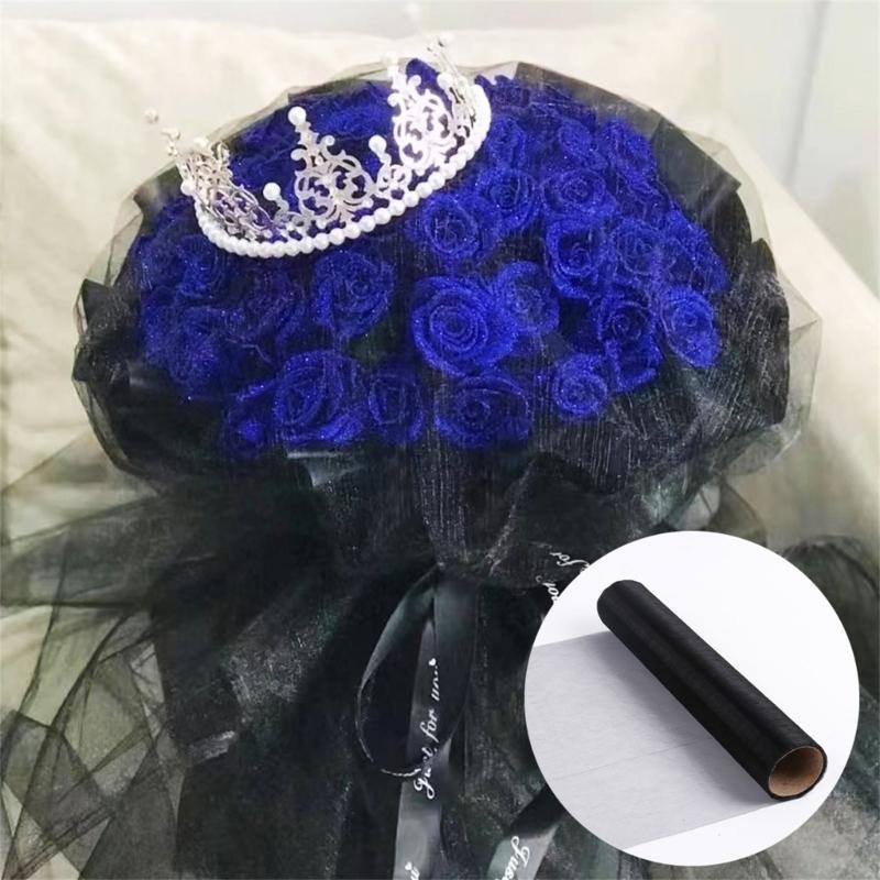 Tulle Roll Floral Wrapping Mesh Flower Bouquet Gift Packaging Supplies Gauze Curtain Roll for Wedding Party Background