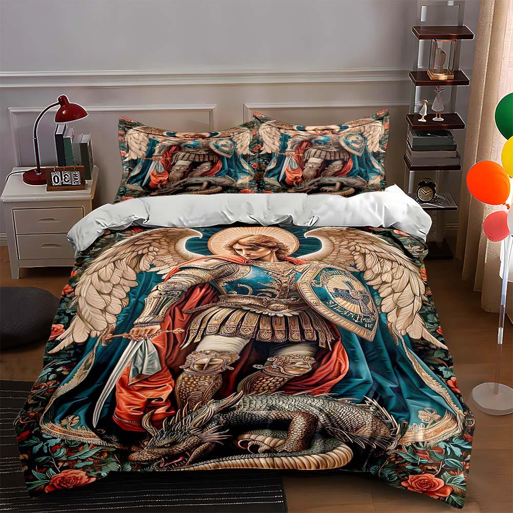 

Angelic warrior scene. Bedding Duvet cover sets Duvet covers Pillowcases gifts (1 * Duvet Cover 2 * Pillowcases, without duvet insert) 135x200cm