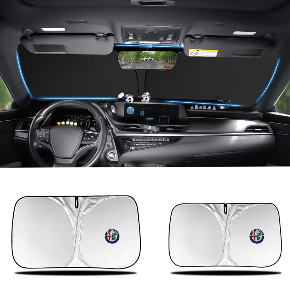 Protetor Solar Dobrável para Para-brisa de Carro Cobertura com Proteção UV Para Alfa Romeo 147 156 159 Giulia Giulietta Mito GT Stelvio Sportiva