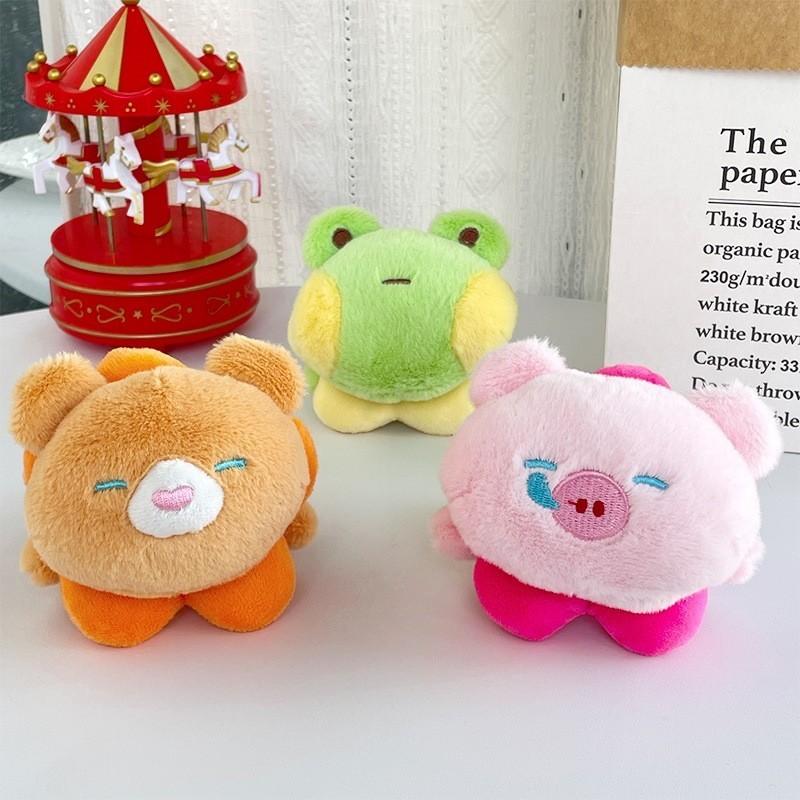 Adorable Creative Wreath Plush Animal Keychain Cute Bear Rabbit Child Backpack Decoration Gift