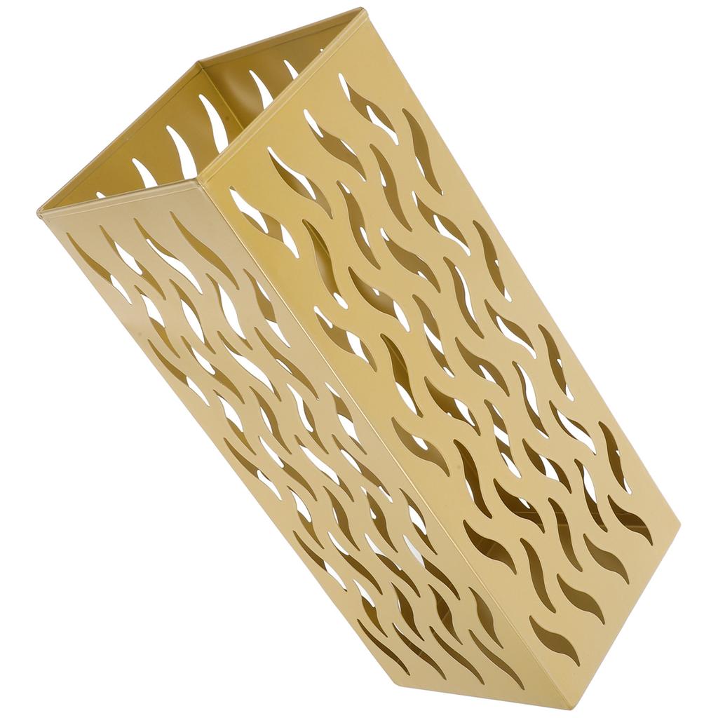 Large Capacity Iron Umbrella Holder Storage Bin Perforated Metal Stand For Entryway Home Hotel Lobby Organizer Slip-Resistant