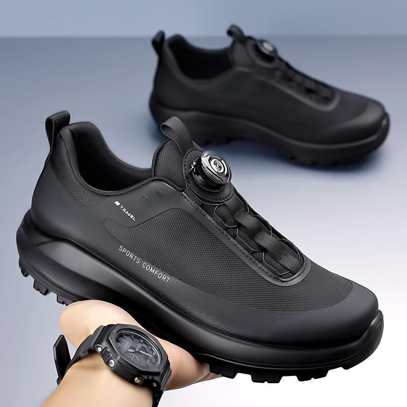 Fashion New Fashion Men Mesh Shoes Outdoor Casual Sneakers Non-Slip Travel Hiking Shoes Solid Color Treking Footwear Simple Man Trainers
