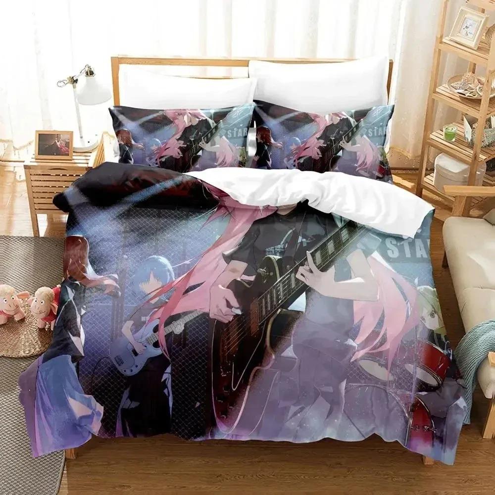 Anime Hitori Gotoh Bocchi the Rock Bedding Set Duvet Cover Bed Set Quilt Cover Pillowcase Comforter King Queen Size Boys Adult