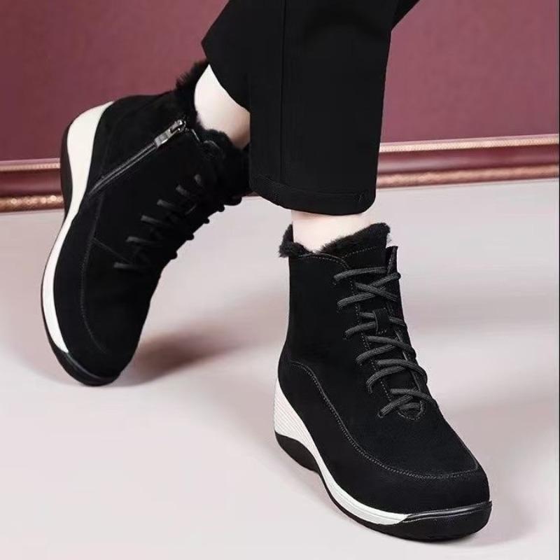 Autumn and Winter Casual Fashion Women's Shoes Round Head Velvet Warm Medium and Old Cotton Boots Snow Boots