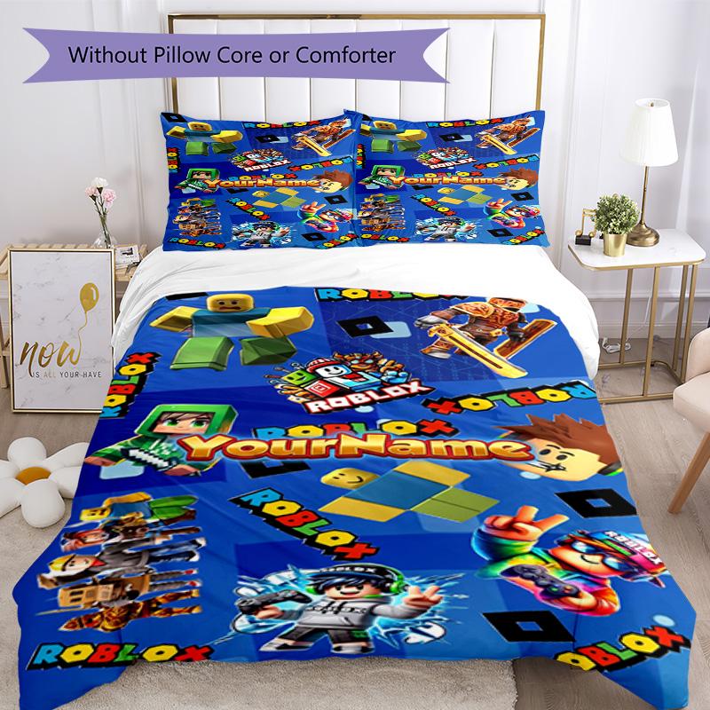 Roblox 414 Customize your name Bedding Set Breathable Duvet Cover with Pillowcases Home Decoration Birthday Gift