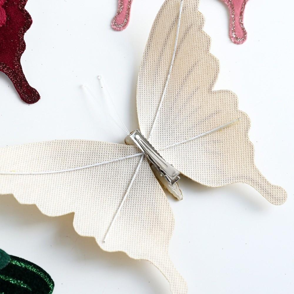 Simulation Christmas Butterfly Ornament Flocking Xmas Tree Decoration  Christmas Parties