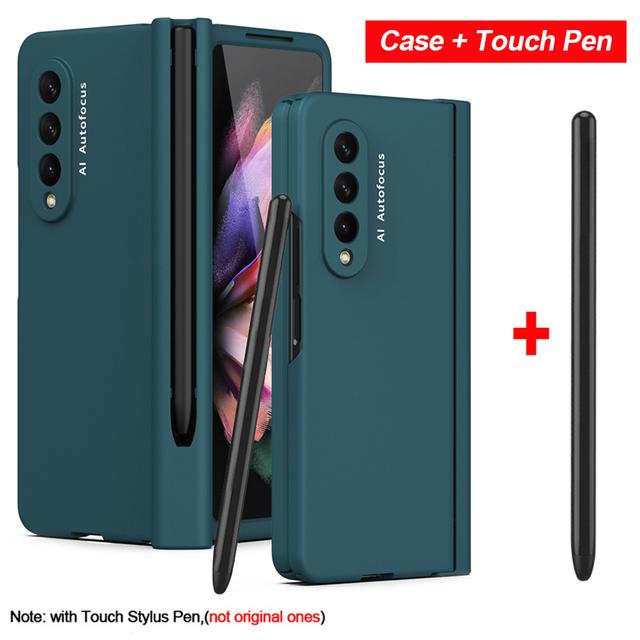 With Touch Pen Hinge Full Protection Capa For Samsung Galaxy Z Fold 4 5g Case Pen Slot Front Screen Glass Z Fold 4 Cover