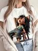 Women's Short Sleeved T-Shirts Cute Cartoon Girl Graphic Summer Casual Women's O-Neck Y2k Tops T-Shirt Street Elegant Clothing