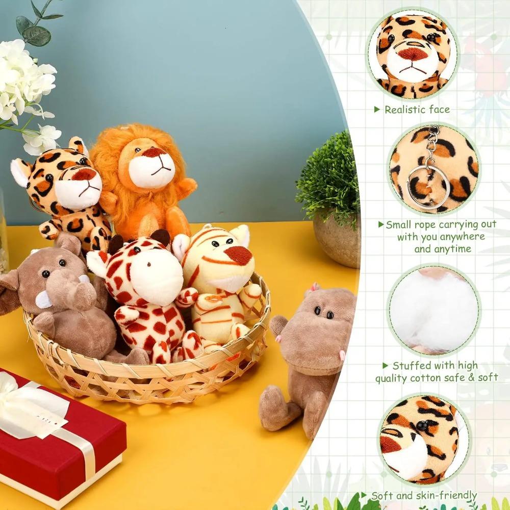 12–36 Stück kleine Safari-Plüschtiere, 12 cm, Dschungeltiere, Mini-Plüschtiere für Partygeschenke, Geburtstagsgeschenke, Babyparty-Geschenktüten