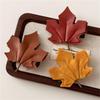 Sophisticated Maple Leaf Hair Clip Luxurious Leather Hairclip Antiskid Hairpin Natural Styles Hair Accessory
