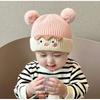 Baby hat autumn and winter cute hairball pullover hat infant knitted wool hat thickened ear protection trend