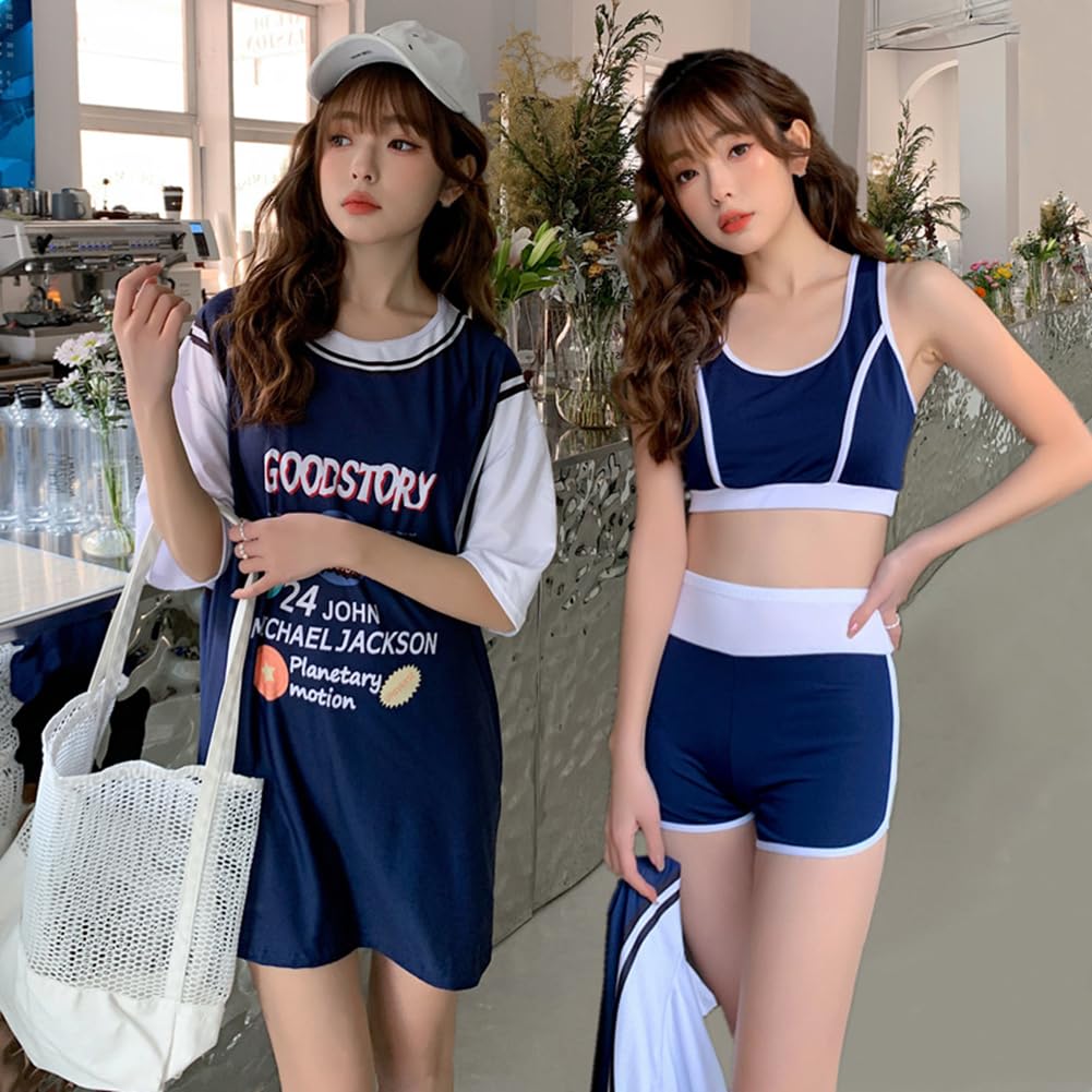 Sportliches Kurzarm-Rash-Body, Klimaanlage, Sportliche Schnelltrocknende Kurze Hose [MTKCNTL], Damen-Badeanzug, Schutz, Fitness, Bedeckung, 2-teiliges Set, Tankini,