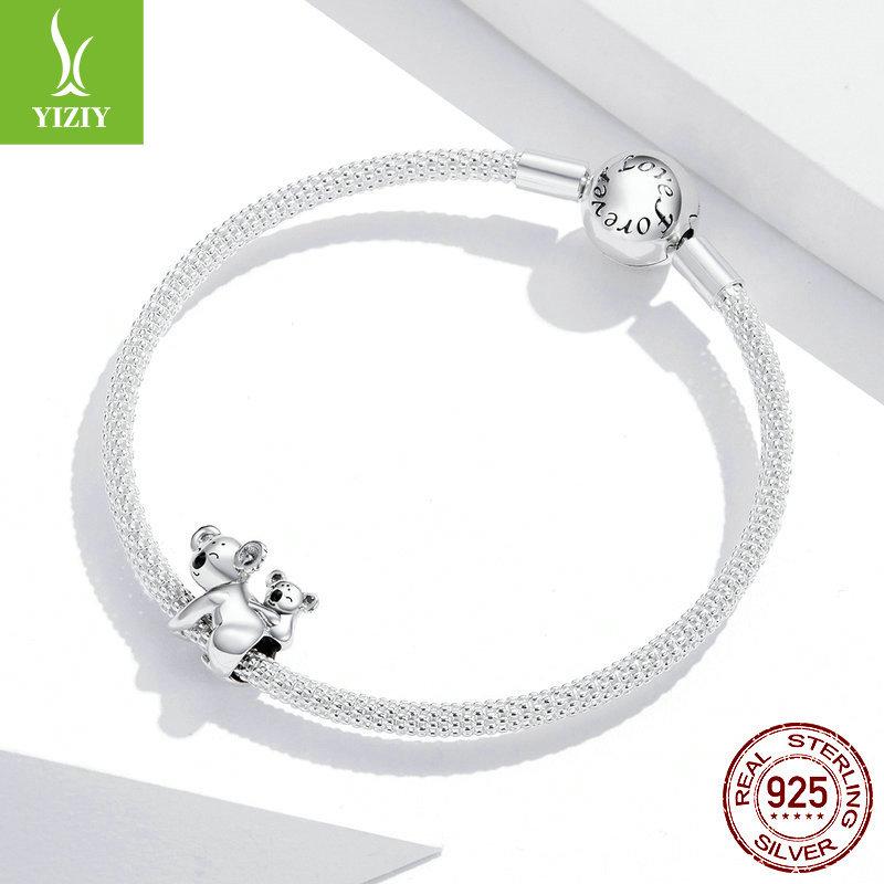 Koala S925 Sterling Silver Bracelet Beaded, With Love Animal Diy Oil Dripping Jewelry Accessories Bsc260