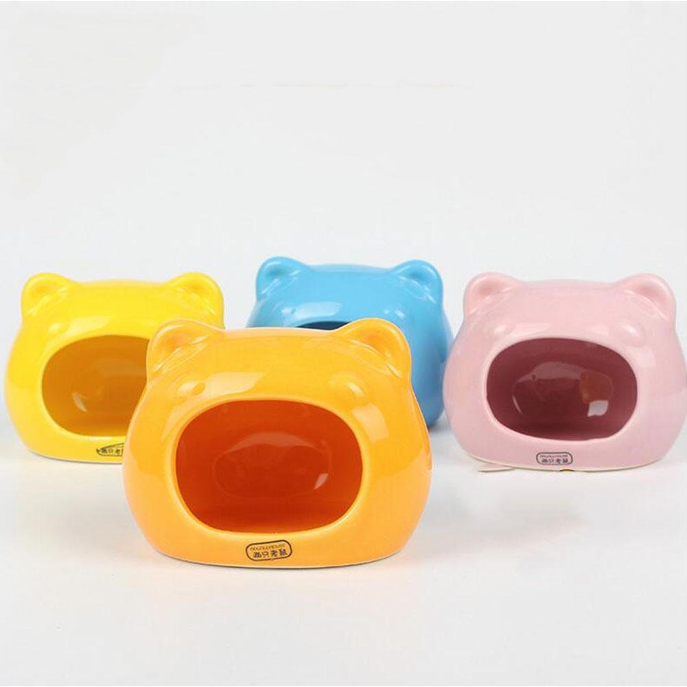 Forma de Cabeça de Gato Hamster Cerâmica Ninho Ninho de Dormir Sombra Refrescante Casa Quarto Quatro Estações Universal