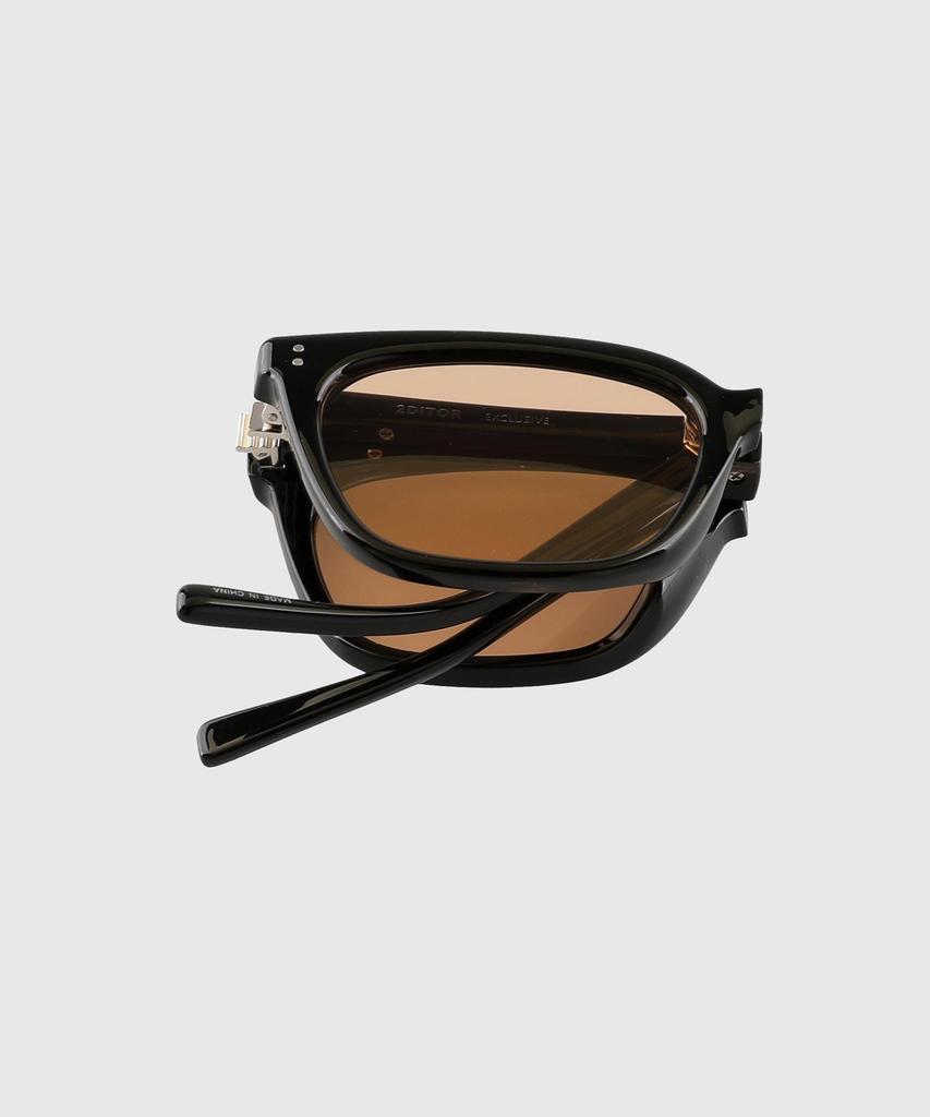 Tuditeo Arc Unisex Oversized Square Retro Foldable Sunglasses C4 Black Brown