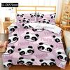 Set Letto 3D Cartone Animato Panda Set Copripiumino Piumone Biancheria da Letto Singolo Matrimoniale King Singolo Decorazione Stanza Bambini Adulti Carino Kawaii