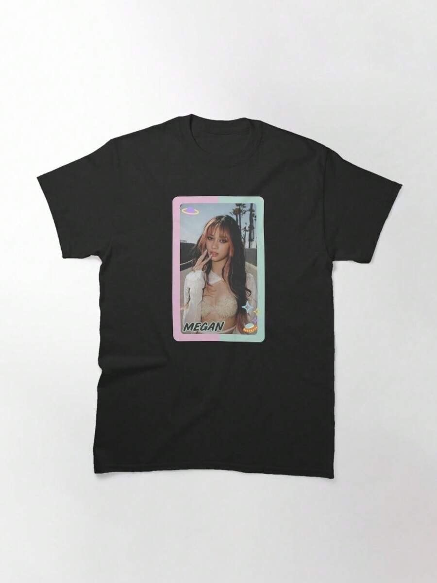 Photocard Poka Megan Outside Palm Tree Classic TShirt 100 Breathable Round Neck Casual Short S