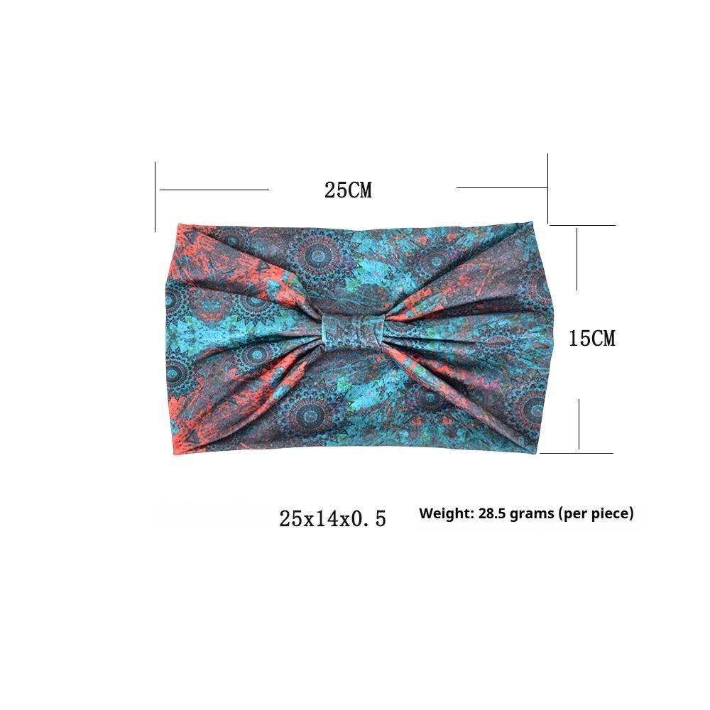 Bandă de păr lată pentru femei în stil boem, bentiță retro, turban elastic moale cu nod, potrivit pentru yoga, accesorii de păr