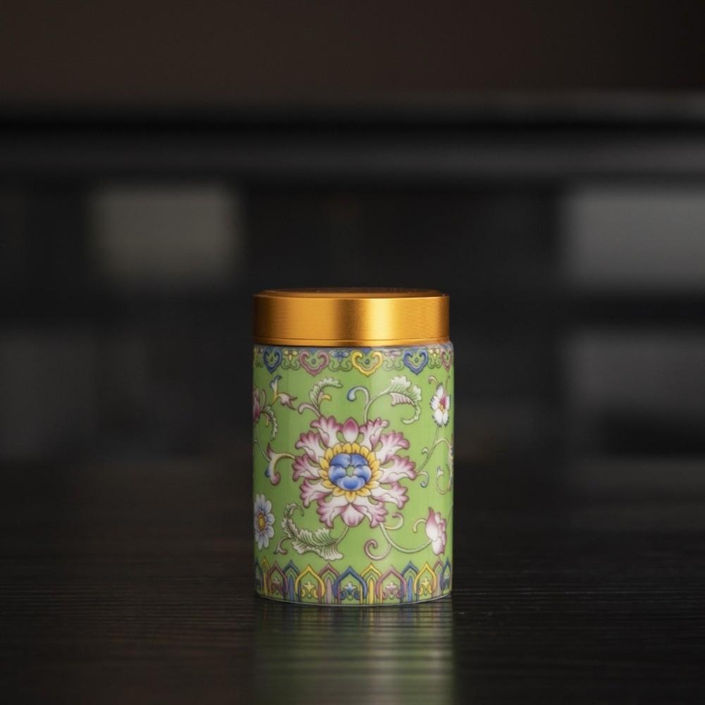 

Ceramic Empty Tea Tin Can Mini Flower Tea Packaging Box Chinese Style Versatile Green Tea Canister Tea-leaves Packaging