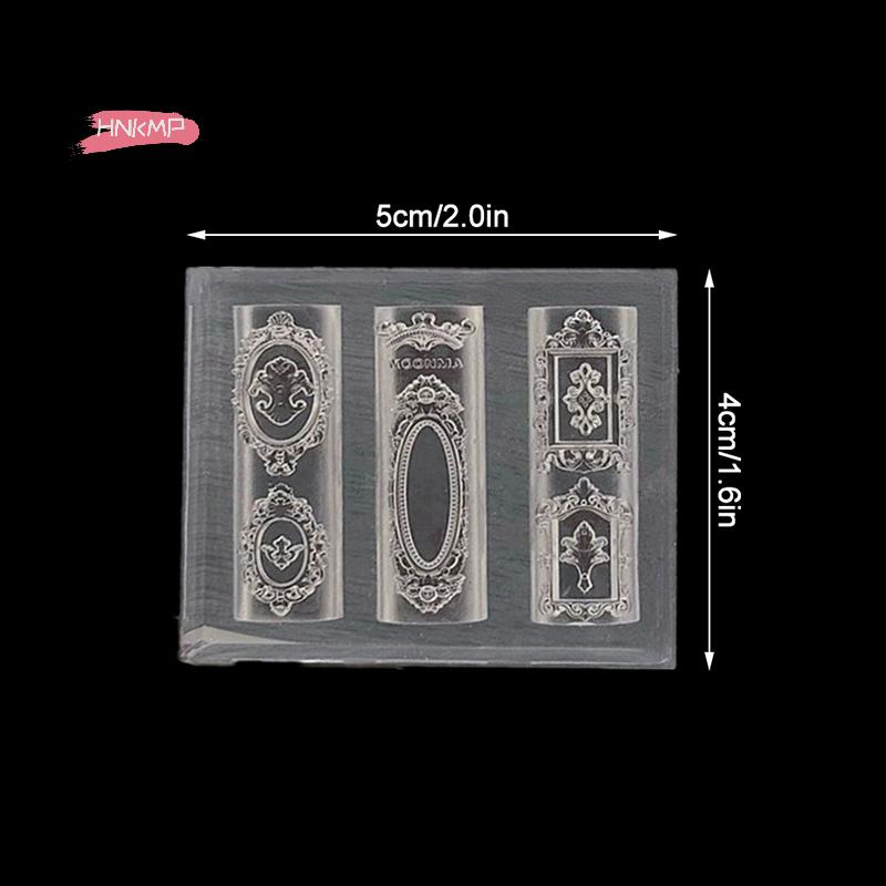 European Retro Photo Frame Silicone Nail Mold for DIY Nail Art Stamping Stereoscopic Manicure Design Tool for Nail Salons
