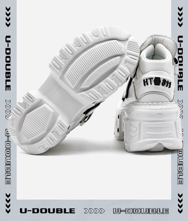 Jesienny/Zimowy Trend Unisex Wysokie Trampki na Grubej Platformie