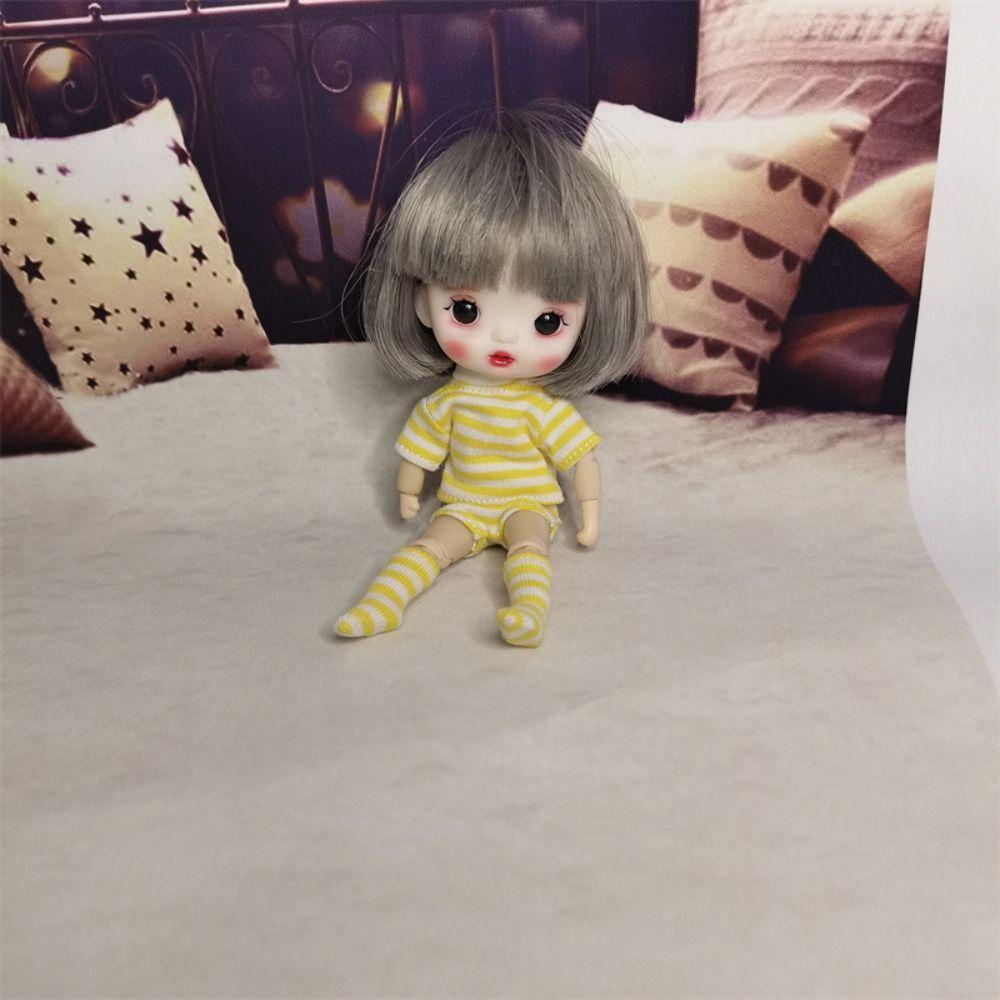 Shorts Socks Doll Underwear Knitted Sweatshirt OB11 Striped Tops Ob11 Doll Clothes  1/12 Doll