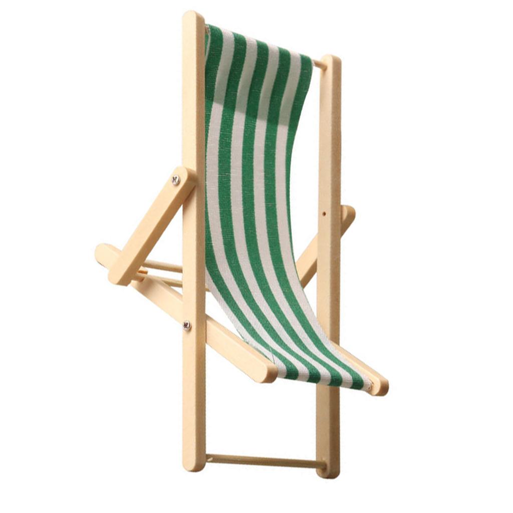 Realistic Wood Lounger Realistic Pretend Play for Kids Role Display Deck Chair Model Toy Vintage Chair 1:12 Doll House