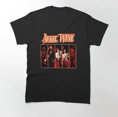 April Wine Weeping Widow Band Black T shirt-4X Casual Cotton T-Shirt Mens Kids