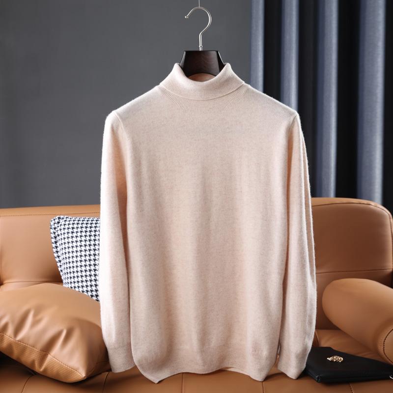 Men Sweater 100% Wool Turtleneck Knit Pullover Winter Soft Warm Wool Jumpers Man Knit Tops Long Sleeve