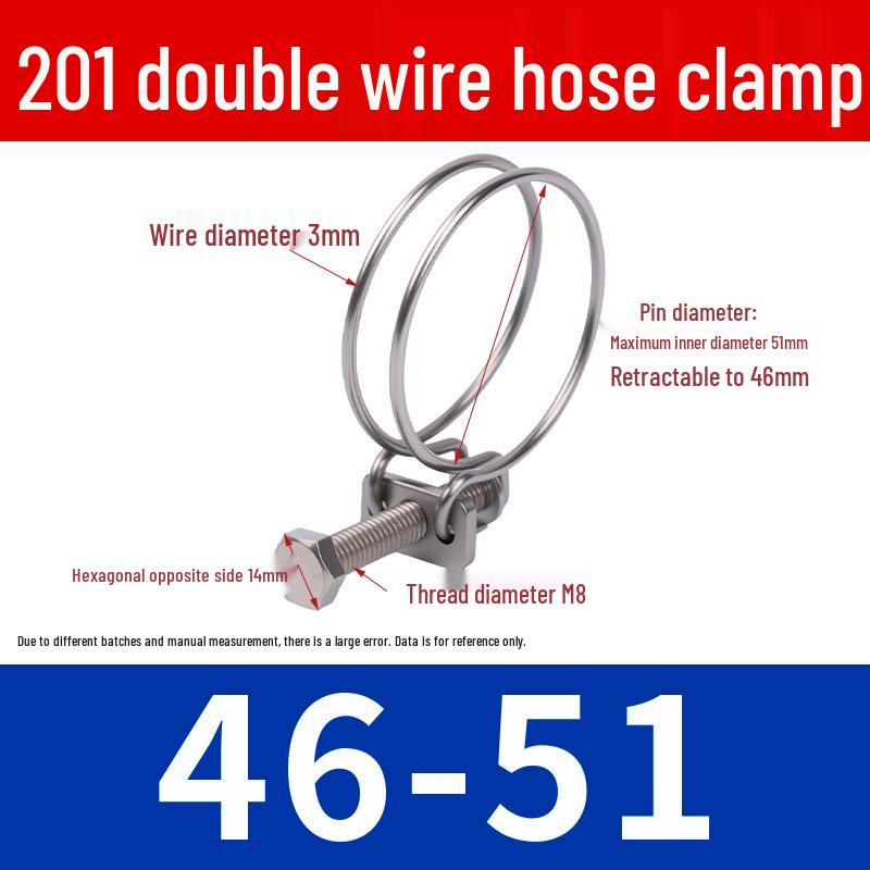 Doppeldraht-Schlauchschelle aus Edelstahl für Feuer-, Wasser-, Gasleitungen - Verdickt