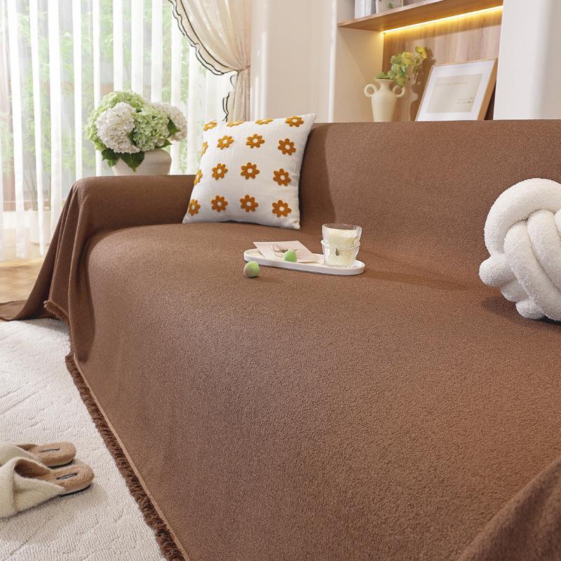 Modern Minimalist Chenille Herringbone Sofa Cover, Four Seasons Non-Slip Blanket