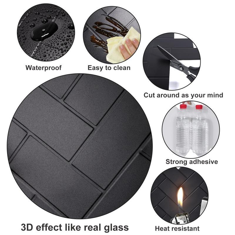 10 Sheets Herringbone Peel and Stick Backsplash for Kitchen Backsplash Stick on Tile for Kitchen Wall Tiles Peel