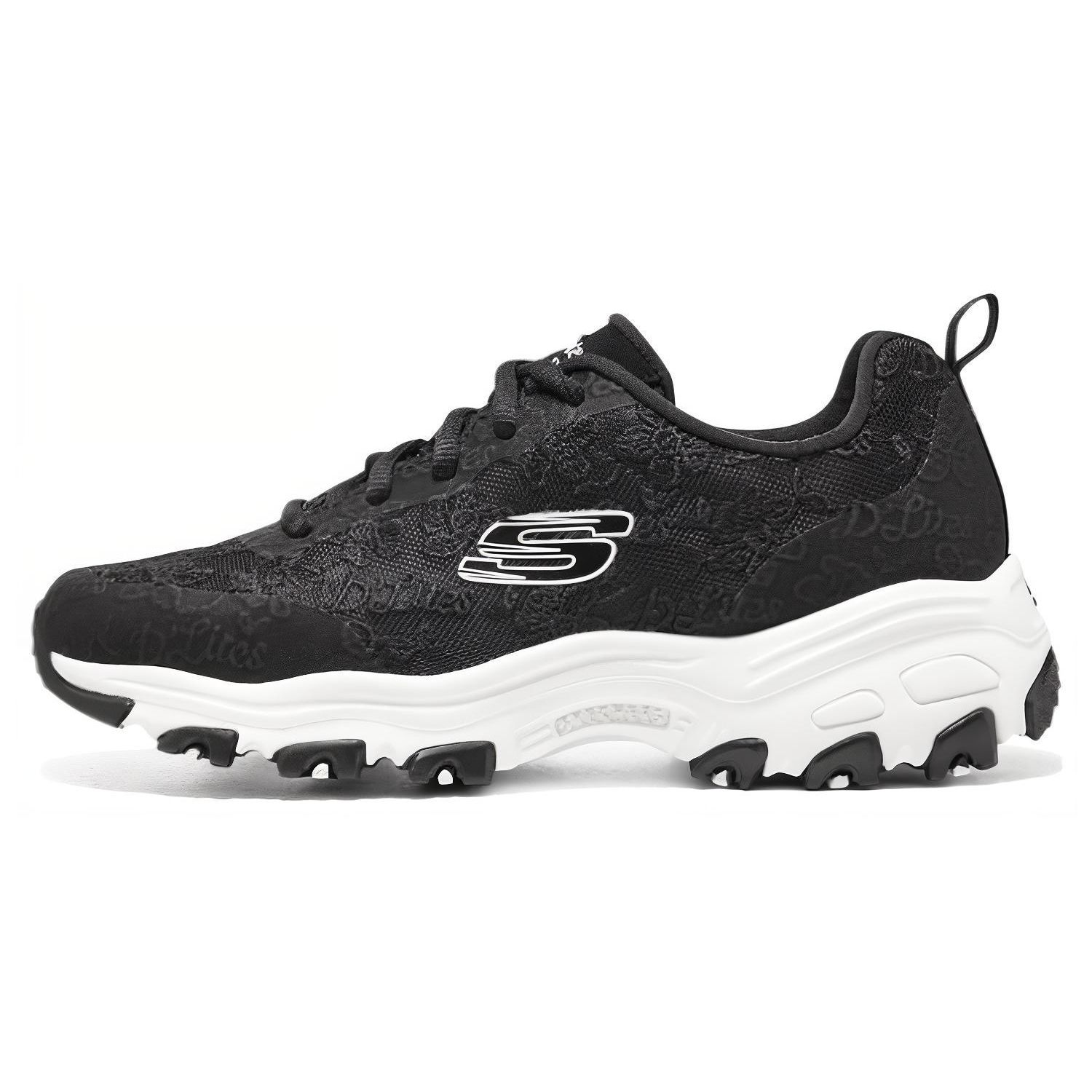 Skechers DLites 1.0 Тканевые Классические Универсальные Низкие Кроссовки в Стиле Папа Женские кроссовки Черные 896196-BLK 35